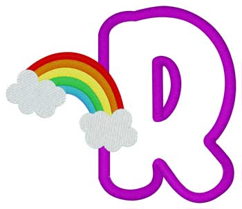 R Rainbow Applique