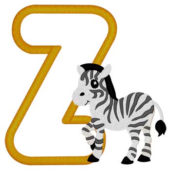 Z Zebra Applique