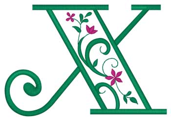 Floral Letter X