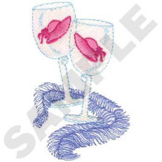 Wine Glasses W/ Hats