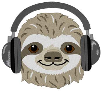 Sloth W/headphones