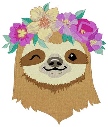 Sloth W/flower Crown