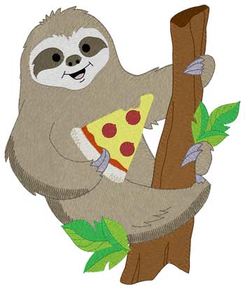 Sloth Eating Pizza