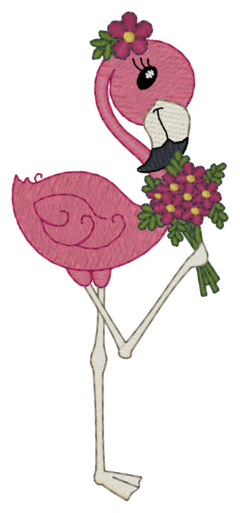 Flamingo W/flowers