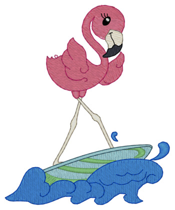 Surfing Flamingo