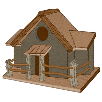 Wooden Lodge Birdhouse