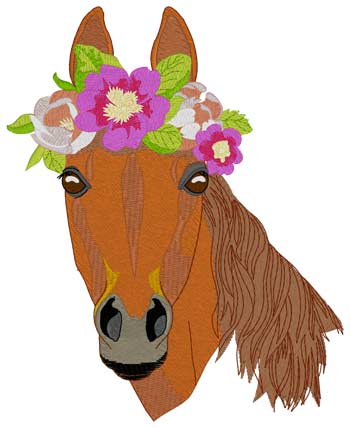 Horse W/flower Crown