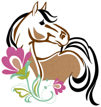 Horse W/flowers