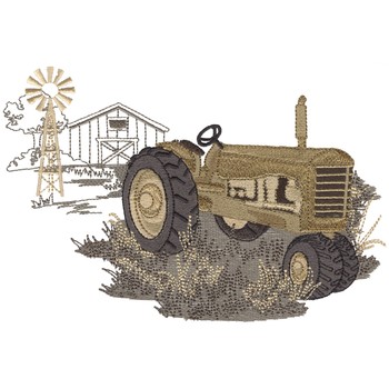 Vintage Tractor On Farm