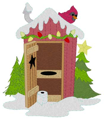 Christmas Lights Outhouse