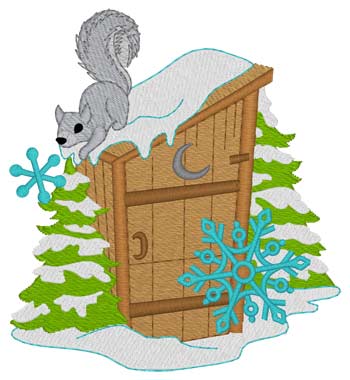 Winter Squirrel Outhouse