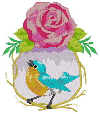 Bluebird And A Rose