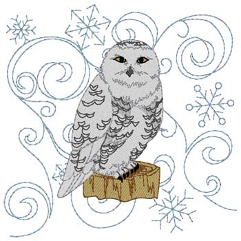 Snow Owl Quilt Square