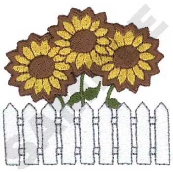 Picket Fence W/sunflowers