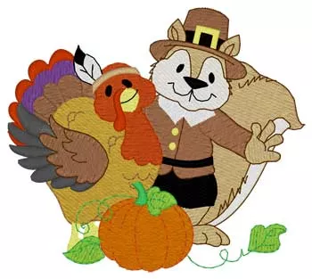 Thanksgiving Squirrel & Turkey