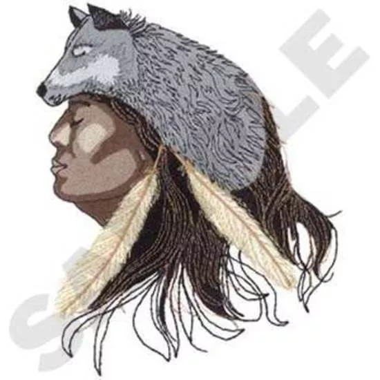 Indian W/ Wolf Headdress
